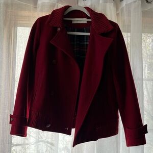 Sessùn red wool jacket with plaid lining S-M